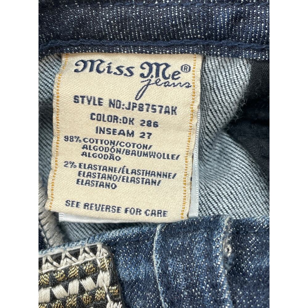Miss Me Jeans Womens 29 Blue Cotton Blend Stretch Ankle Skinny Leg - Picture 5 of 9